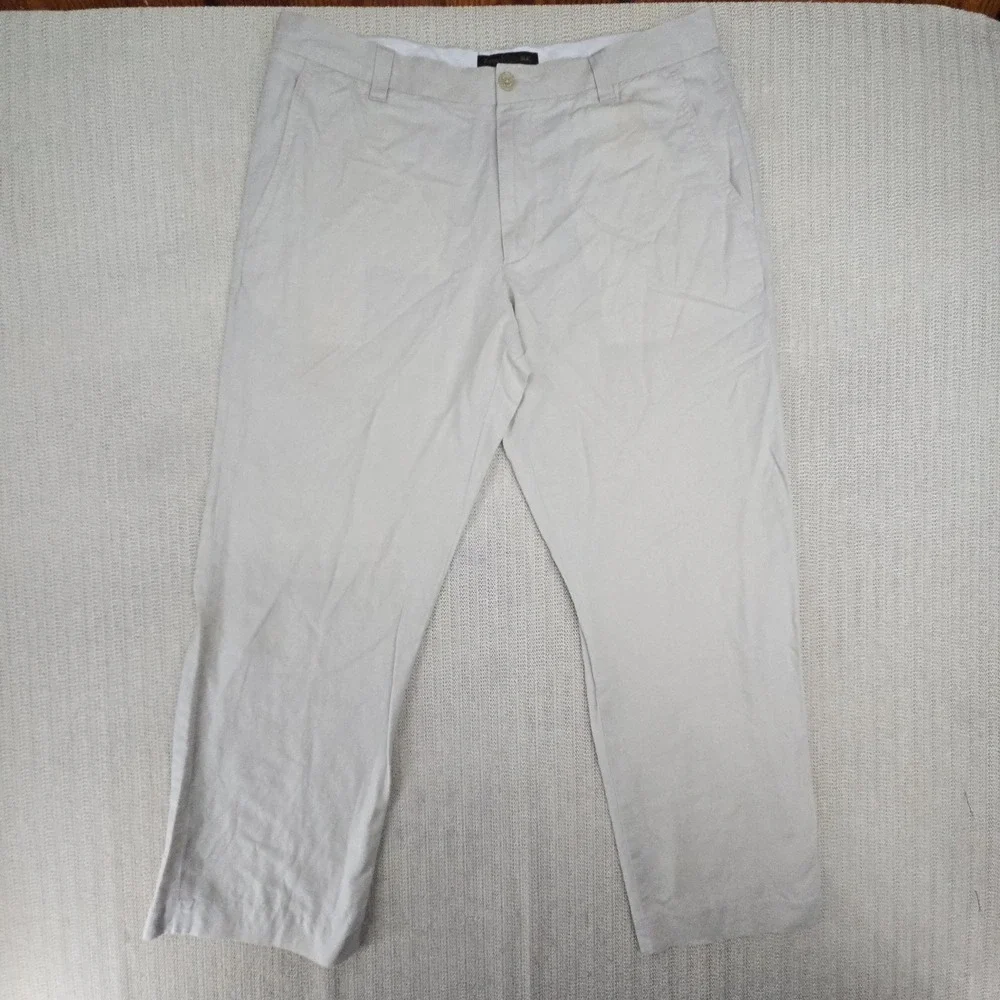Banana Republic Pants Mens 36x30 Beige Ace Linen Chino Straight Leg Trouser